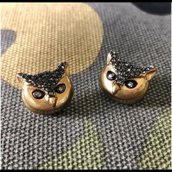 Stella & Dot Pavé Owl Studs - Picture 3 of 3